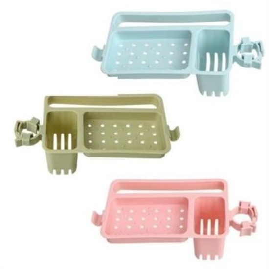 BUFFER® Musluğa Takılan Sünger Havlu Askılı Sabun Hazneli mutfak Banyo Lavabo Düzenleyici Organizer BUFFER® Musluğa Takılan Sünger Havlu Askılı Sabun Hazneli mutfak Banyo Lavabo Düzenleyici Organizer