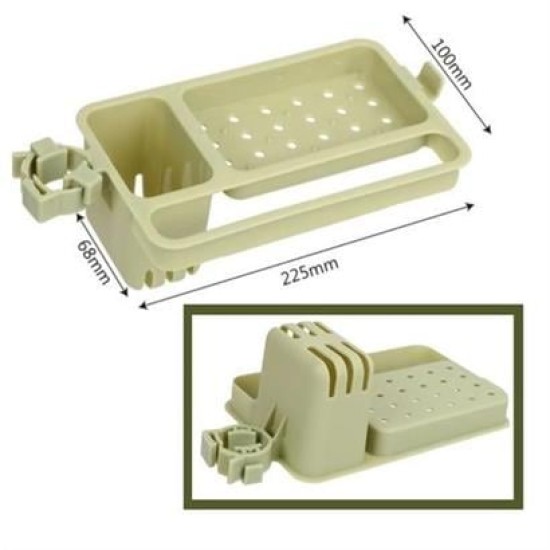 BUFFER® Musluğa Takılan Sünger Havlu Askılı Sabun Hazneli mutfak Banyo Lavabo Düzenleyici Organizer BUFFER® Musluğa Takılan Sünger Havlu Askılı Sabun Hazneli mutfak Banyo Lavabo Düzenleyici Organizer