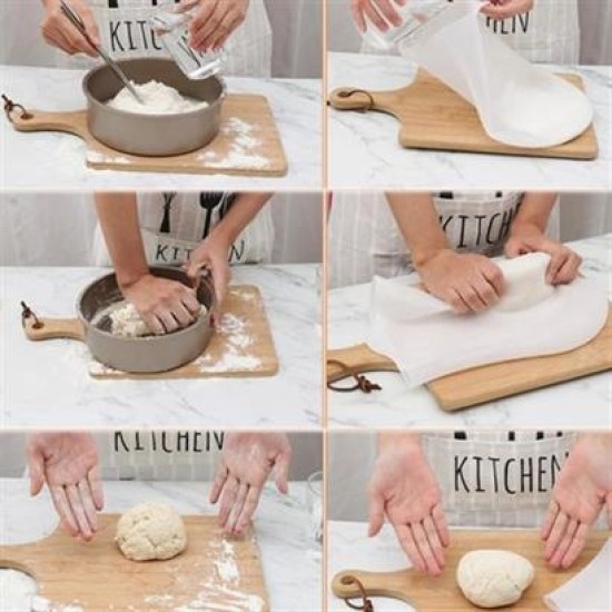 BUFFER® Orta Hamur Torbası Silikon Şeffaf Hamur Yoğurma Torbası Ekmek Makarna Mantı Hamuru Kolay Yo BUFFER® Orta Hamur Torbası Silikon Şeffaf Hamur Yoğurma Torbası Ekmek Makarna Mantı Hamuru Kolay Yo