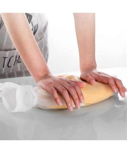 BUFFER® Orta Hamur Torbası Silikon Şeffaf Hamur Yoğurma Torbası Ekmek Makarna Mantı  Hamuru Kolay Yo