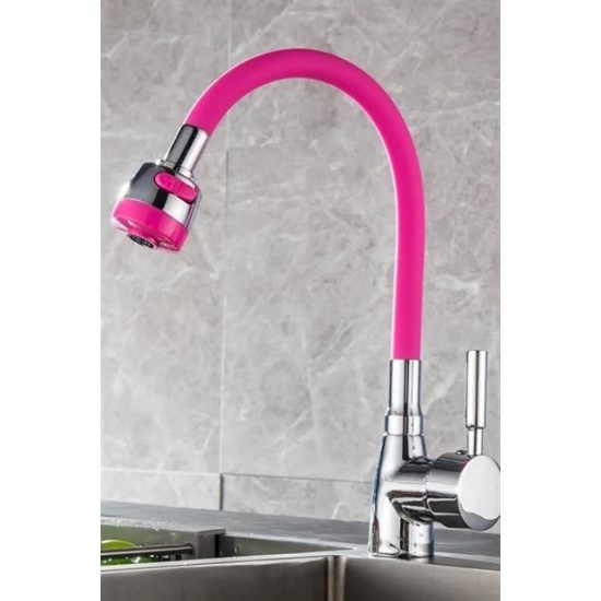 BUFFER® Oynar Başlıklı Tasarruflu Kubar Musluk Borusu ve Başlığı Pembe BUFFER® Oynar Başlıklı Tasarruflu Kubar Musluk Borusu ve Başlığı Pembe