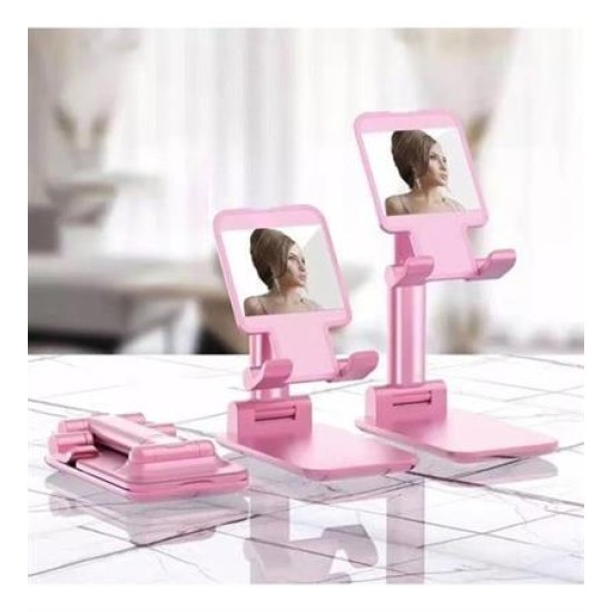 BUFFER® Pembe Aynalı Cep Telefonu Sabitleyici Stand Katlanabilir Ayarlanabilir Telefon Standı BUFFER® Pembe Aynalı Cep Telefonu Sabitleyici Stand Katlanabilir Ayarlanabilir Telefon Standı