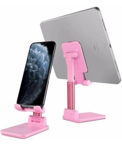 BUFFER® Pembe Aynalı Cep Telefonu Sabitleyici Stand Katlanabilir Ayarlanabilir Telefon Standı