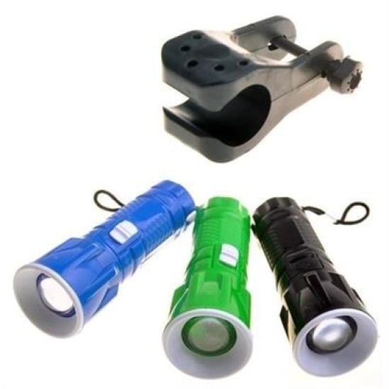 BUFFER® Pilli Zoomlu Ledli Bisiklet Ön Farı El Feneri Aydınlatma Lambası BUFFER® Pilli Zoomlu Ledli Bisiklet Ön Farı El Feneri Aydınlatma Lambası