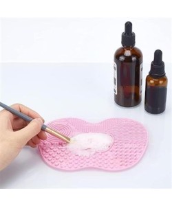 BUFFER® Pratik Kolay Makyaj Fırçası Temizleme Matı Aparatı Aleti