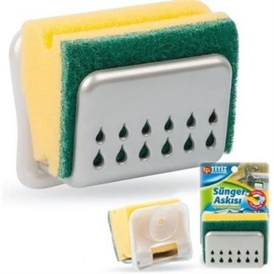 BUFFER® Pratik Mutfak Lavabo Vantuzlu Bulaşık Süngeri Askısı Aparatı BUFFER® Pratik Mutfak Lavabo Vantuzlu Bulaşık Süngeri Askısı Aparatı