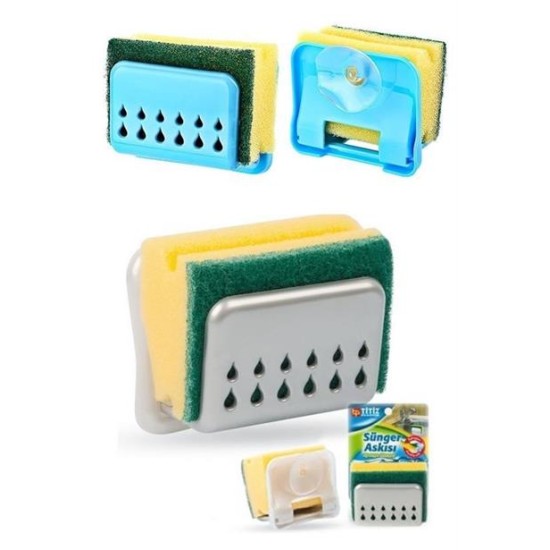 BUFFER® Pratik Mutfak Lavabo Vantuzlu Bulaşık Süngeri Askısı Aparatı BUFFER® Pratik Mutfak Lavabo Vantuzlu Bulaşık Süngeri Askısı Aparatı