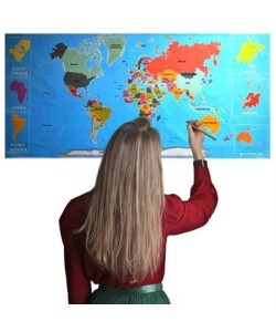 BUFFER® Renkli Atlas Dünya Haritası Manyetik Yapıştırıcı Gerektirmeyen Duvar Stickerı 118 CM * 56 CM BUFFER® Renkli Atlas Dünya Haritası Manyetik Yapıştırıcı Gerektirmeyen Duvar Stickerı 118 CM * 56 CM