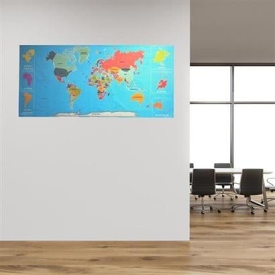 BUFFER® Renkli Atlas Dünya Haritası Manyetik Yapıştırıcı Gerektirmeyen Duvar Stickerı 118 CM * 56 CM BUFFER® Renkli Atlas Dünya Haritası Manyetik Yapıştırıcı Gerektirmeyen Duvar Stickerı 118 CM * 56 CM