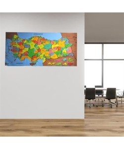 BUFFER® Renkli Türkiye Haritası Manyetik Yapıştırıcı Gerektirmeyen Duvar Stickerı 118 CM * 56 CM