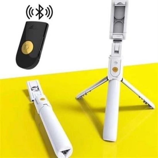 BUFFER® Sabitlenebilir Cep Telefon Tutucu Ayarlanabilir Taşınabilir 3 Ayaklı Tripod Selfie Çubuğu BUFFER® Sabitlenebilir Cep Telefon Tutucu Ayarlanabilir Taşınabilir 3 Ayaklı Tripod Selfie Çubuğu