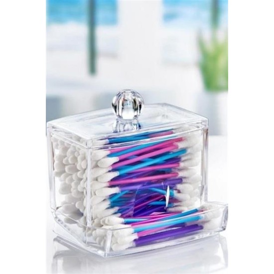 BUFFER® Şeffaf Kapaklı Kulak Temizleme Çubuğu Organizatörü Saklama Kutusu BUFFER® Şeffaf Kapaklı Kulak Temizleme Çubuğu Organizatörü Saklama Kutusu