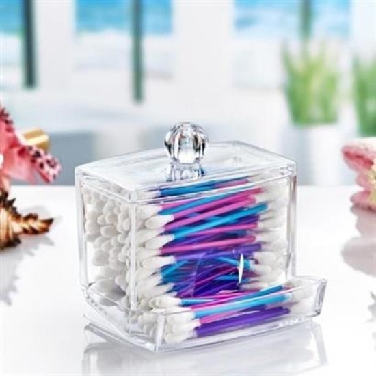 BUFFER® Şeffaf Kapaklı Kulak Temizleme Çubuğu Organizatörü Saklama Kutusu BUFFER® Şeffaf Kapaklı Kulak Temizleme Çubuğu Organizatörü Saklama Kutusu