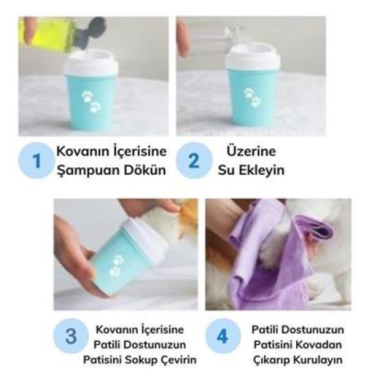 BUFFER® Silikon Jel Fırçalı Kedi Köpek Pati Ayak Temizleme Kovası Büyük BUFFER® Silikon Jel Fırçalı Kedi Köpek Pati Ayak Temizleme Kovası Büyük