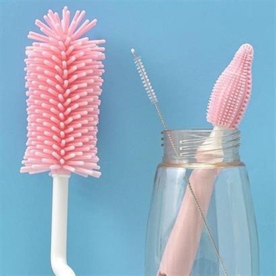 BUFFER® Silikon Uçlu Ekstra Yumuşak Kıllı Sağlam Kavanoz Bardak Şişe Ve Biberon Temizleme Fırçası BUFFER® Silikon Uçlu Ekstra Yumuşak Kıllı Sağlam Kavanoz Bardak Şişe Ve Biberon Temizleme Fırçası