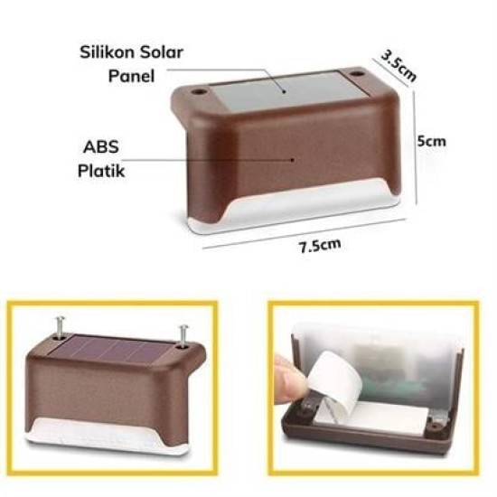 BUFFER® Solar Güneş Enerjili Şarj Edilen Köşebent Merdiven Veranda Bahçe Yolu Led Lamba Işık 4 Adet BUFFER® Solar Güneş Enerjili Şarj Edilen Köşebent Merdiven Veranda Bahçe Yolu Led Lamba Işık 4 Adet