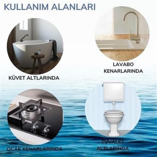 BUFFER® Su Sızdırmaz Banyo Mutfak Lavabo Küvet İzolasyon Şerit Bant BUFFER® Su Sızdırmaz Banyo Mutfak Lavabo Küvet İzolasyon Şerit Bant