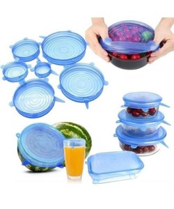 BUFFER® Tazeliği Koruyan 6lı Silikon Streç Gıda Saklama Koruma Kapakları