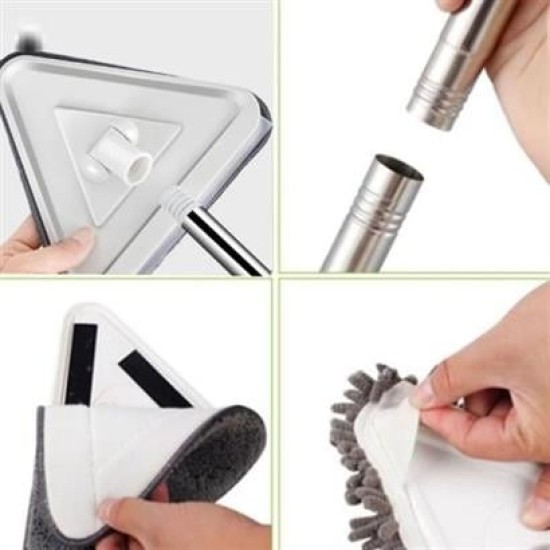 BUFFER® Teleskopik Saplı 150 cm Üçgen Mop Cam Duvar Tavan Fayans Parke Temizleyici Mop BUFFER® Teleskopik Saplı 150 cm Üçgen Mop Cam Duvar Tavan Fayans Parke Temizleyici Mop