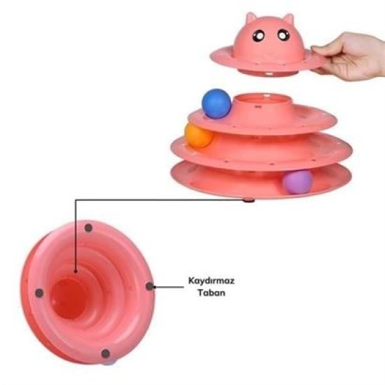 BUFFER® Tower Of Tracks Eğlenceli Üç Katlı Kedi Oyuncağı Seti Kedi Oyunu BUFFER® Tower Of Tracks Eğlenceli Üç Katlı Kedi Oyuncağı Seti Kedi Oyunu