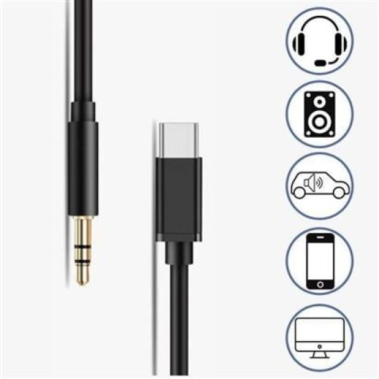 BUFFER® Type C Android ve 35 mm Kulaklık Girişli Ses Dönüştürücü Aux Kablo BUFFER® Type C Android ve 35 mm Kulaklık Girişli Ses Dönüştürücü Aux Kablo