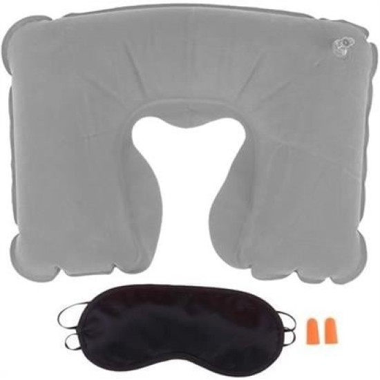 BUFFER® Üçlü Seyahat Seti Şişme Yastık Göz Bandı Kulak Tıkacı BUFFER® Üçlü Seyahat Seti Şişme Yastık Göz Bandı Kulak Tıkacı