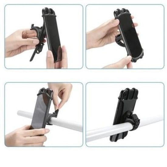 BUFFER® Universal Bisiklet Motosiklet Çocuk Arabası Silikon 360 Derece Telefon Tutucu Tüm Modellerle BUFFER® Universal Bisiklet Motosiklet Çocuk Arabası Silikon 360 Derece Telefon Tutucu Tüm Modellerle