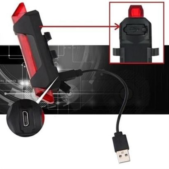 BUFFER® Usb Şarj Edilebilir Parlak Bisiklet Led Lamba Su Geçirmez Güvenlik Uyarı Arka Lamba Işığı BUFFER® Usb Şarj Edilebilir Parlak Bisiklet Led Lamba Su Geçirmez Güvenlik Uyarı Arka Lamba Işığı