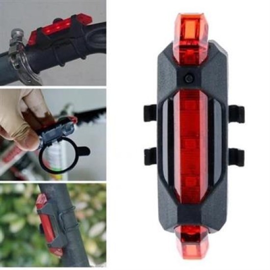 BUFFER® Usb Şarj Edilebilir Parlak Bisiklet Led Lamba Su Geçirmez Güvenlik Uyarı Arka Lamba Işığı BUFFER® Usb Şarj Edilebilir Parlak Bisiklet Led Lamba Su Geçirmez Güvenlik Uyarı Arka Lamba Işığı