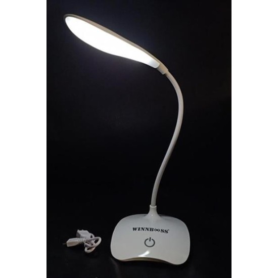 BUFFER® USB Şarj Olabilen 360 Derece Oynar Başlıklı Beyaz Işıklı Dokunmatik Dimmerli Led Aydınlatmal BUFFER® USB Şarj Olabilen 360 Derece Oynar Başlıklı Beyaz Işıklı Dokunmatik Dimmerli Led Aydınlatmal