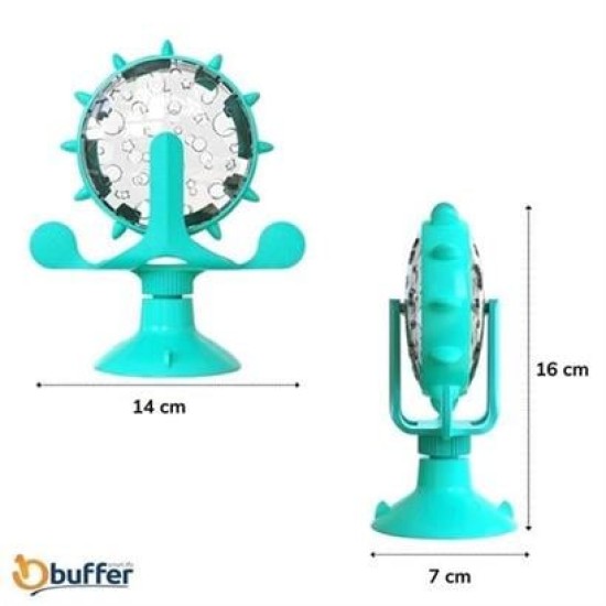 Buffer® Vantuzlu Zilli İnteraktif Dönebilen Mama Kaplı Renkli Eğlenceli Eğitici Kedi Oyuncağı Buffer® Vantuzlu Zilli İnteraktif Dönebilen Mama Kaplı Renkli Eğlenceli Eğitici Kedi Oyuncağı
