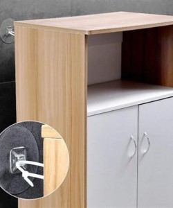 BUFFER® Yapışkanlı Eşya Sabitleyici Aparat Deprem Güvenliği Çocuk Koruma Sabitleme Aparatı 1 Çift