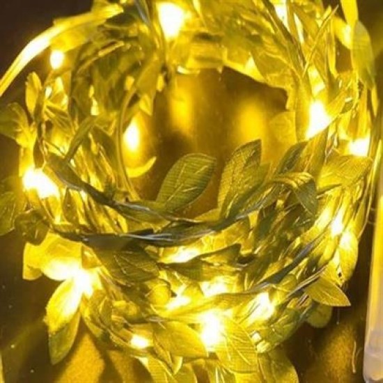 BUFFER® Yapraklı Dekorlu 3 Metre Peri Led Pilli Işık Yılbaşı Aydınlatma BUFFER® Yapraklı Dekorlu 3 Metre Peri Led Pilli Işık Yılbaşı Aydınlatma