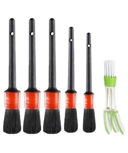 BUFFER® Yumuşak Kıllı İç Ve Dış Temizlik İçin 5+1 Detaylı Araç Oto Temizlik Bakım Fırça Seti