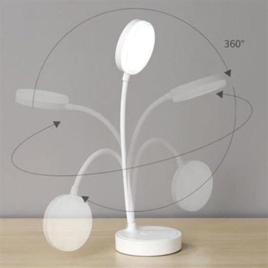 BUFFER® Yuvarlak USBli Dokunmatik 3 Kademeli 360 Derece Özel Göz Korumalı Led Lityum Masa Lambası BUFFER® Yuvarlak USBli Dokunmatik 3 Kademeli 360 Derece Özel Göz Korumalı Led Lityum Masa Lambası