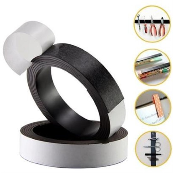 Yapışkanlı Şerit Mıknatıs Magnet Kes Kullan Güçlü Sağlam Rulo Çıkarılması Kolay Siyah 2cm x 1 mt Yapışkanlı Şerit Mıknatıs Magnet Kes Kullan Güçlü Sağlam Rulo Çıkarılması Kolay Siyah 2cm x 1 mt